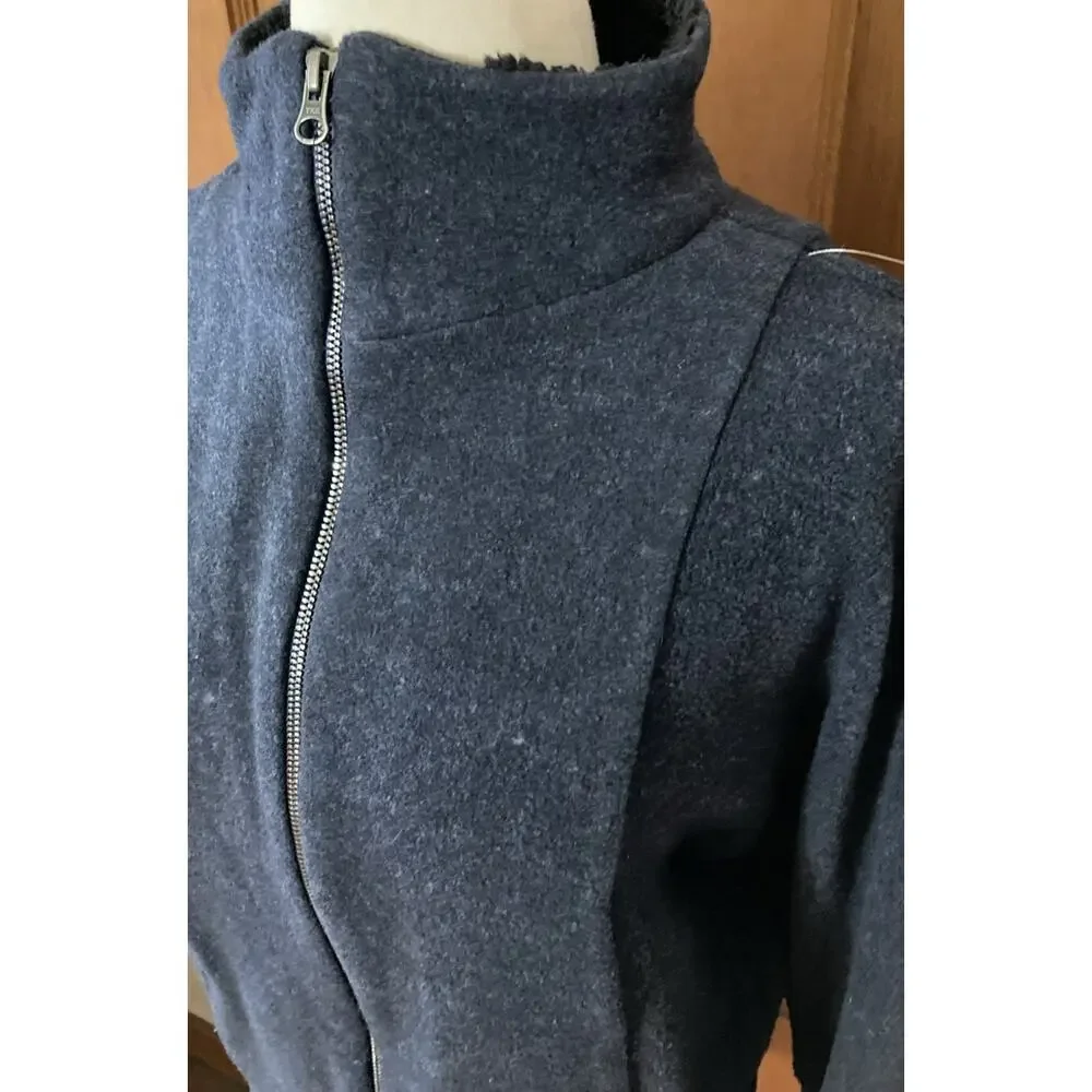 Alo Yoga Dream Fleece Jacket Sz‎ S Blue Full Zip ballet sleeves Activewear